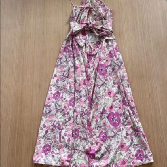 Women's Pink Floral Long Maxi Dress - Picture 7 of 10
